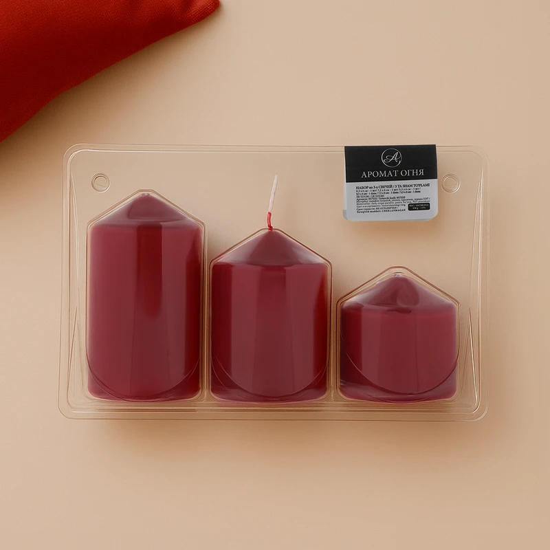 Набор свечей "Аромат огня", 3 шт., в ассортименте
