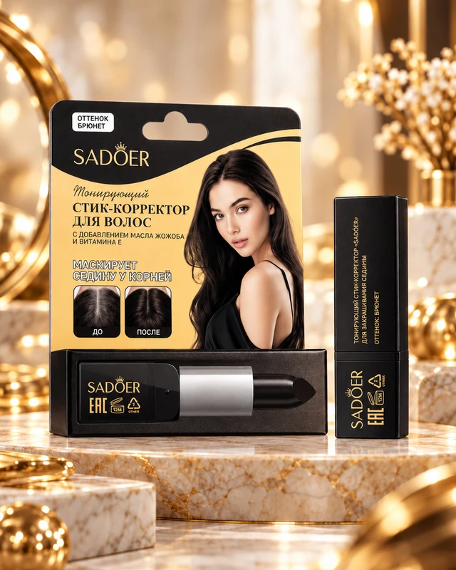 Стик-корректор для волос тонирующий, SADOER, 3,8 г, в ассортименте