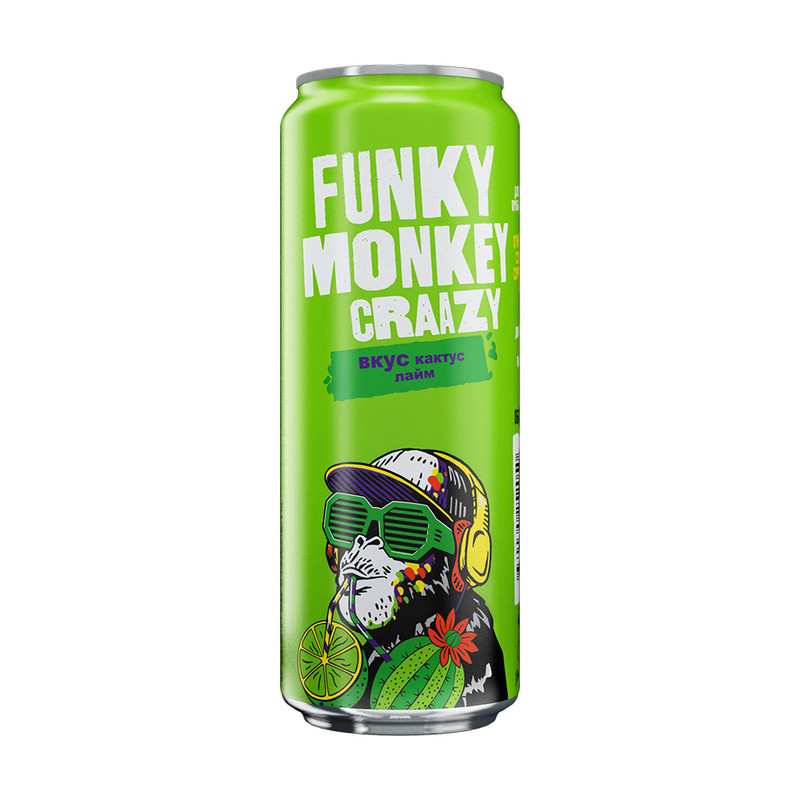 Напиток газированный, Funky Monkey Craazy, безалкогольный, 0,45 л, в ассортименте