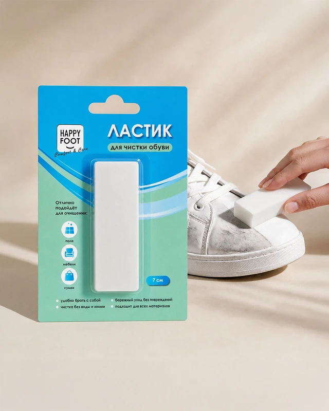 Ластик для чистки обуви, Happy Foot, 7 см