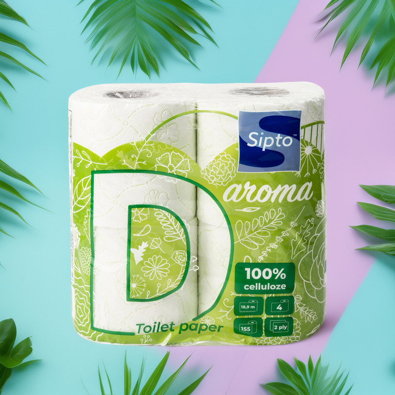 Туалетная бумага "Deco Aroma", Sipto, 2 слоя, 4 рулона, в ассортименте
