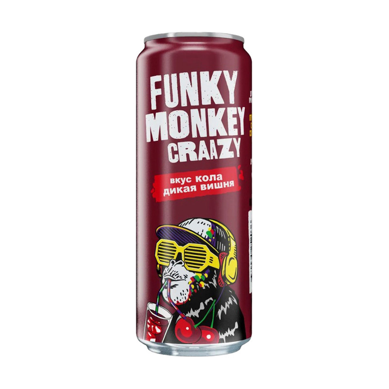 Напиток газированный, Funky Monkey Craazy, безалкогольный, 0,45 л, в ассортименте