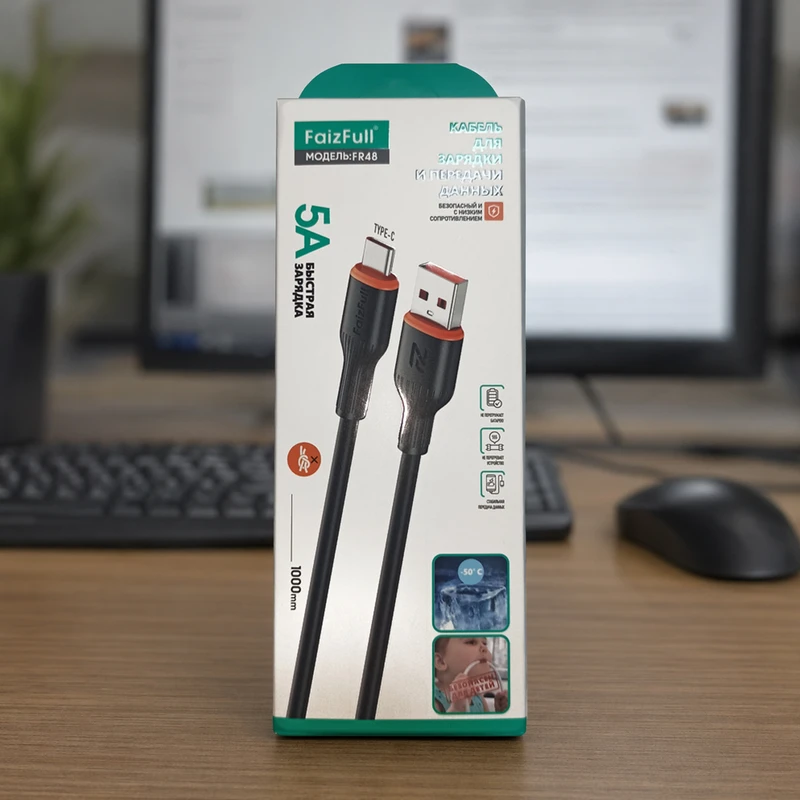 Кабель USB Type-C, FaizFull, 1 м, в ассортименте