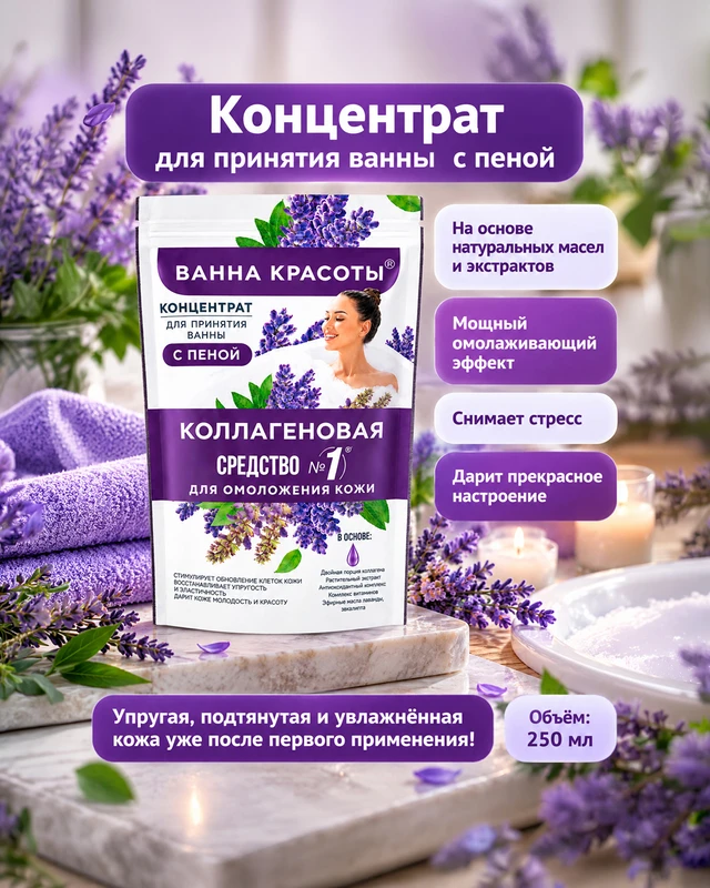 Концентрат с пеной, Ванна красоты, 250 мл, в ассортименте