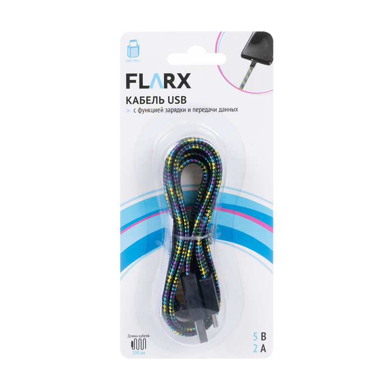 Кабель USB, FLARX, 100 см, в ассортименте