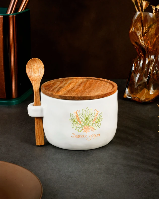 Банка с ложкой, O'Kitchen, 550 мл, в ассортименте