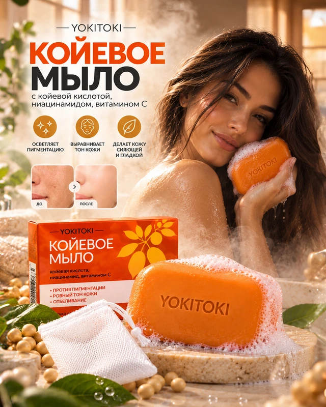 Койевое мыло для лица и тела YOKITOKI 100г