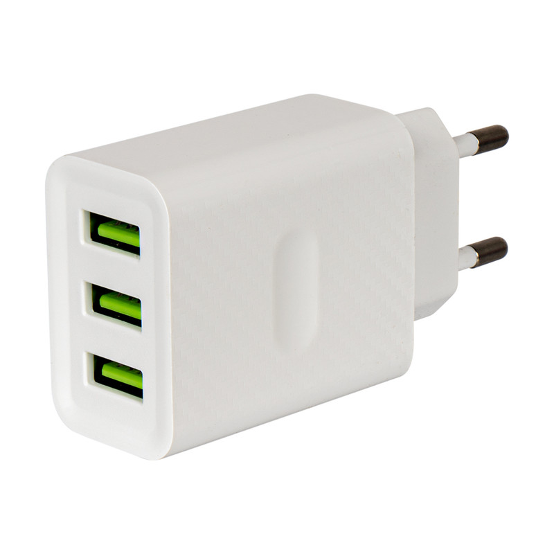 Сетевое зарядное устройство на 3 USB, FLARX, в ассортименте