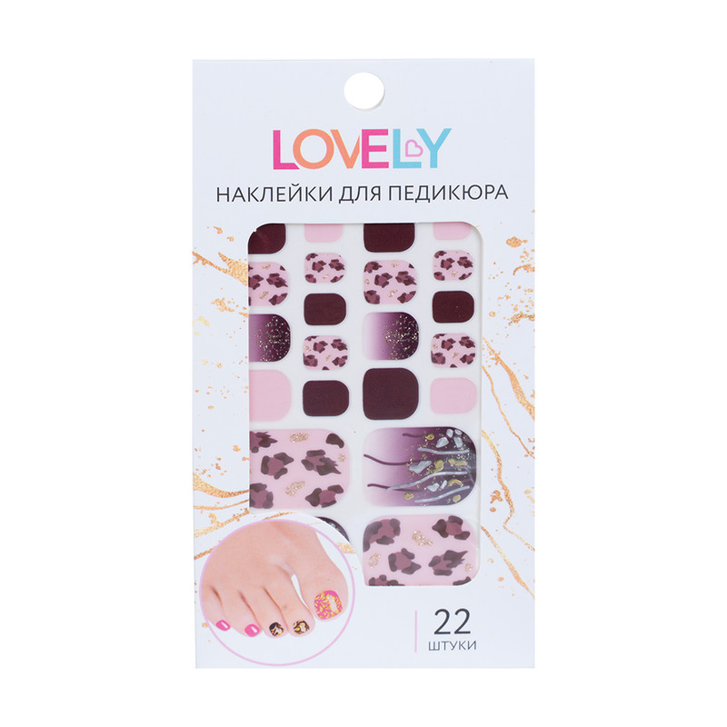 Наклейки для педикюра, Lovely, 22 шт., в ассортименте