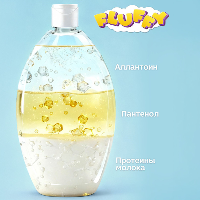 Детский шампунь-гель-пена "Мегамонстры", Fluffy, 1000 мл