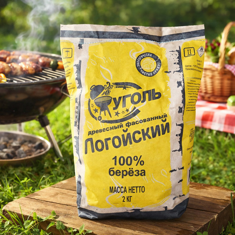 Уголь древесный "Логойский", 2 кг