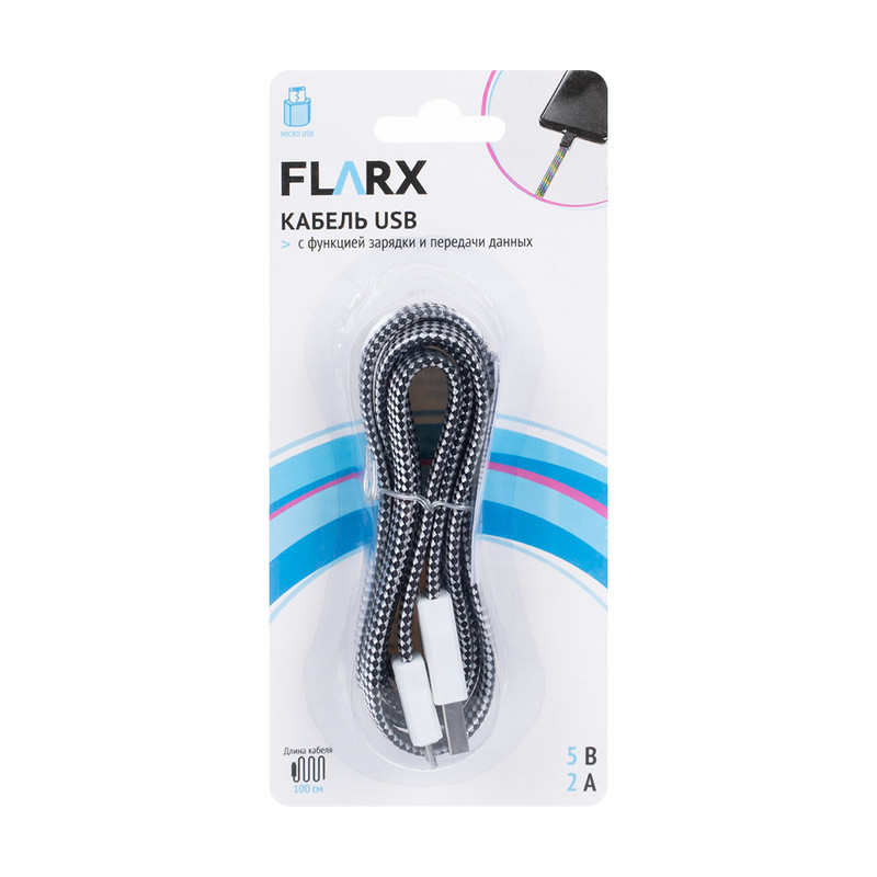 Кабель USB, FLARX, 100 см, в ассортименте