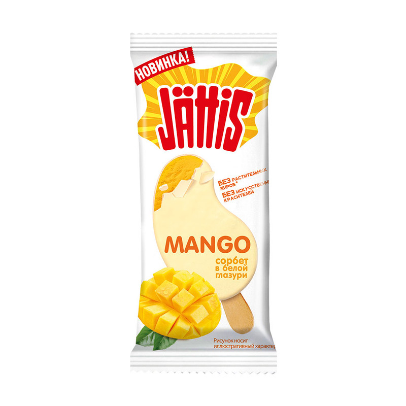 Сорбет в белой глазури "MANGO", Jättis, 70 г