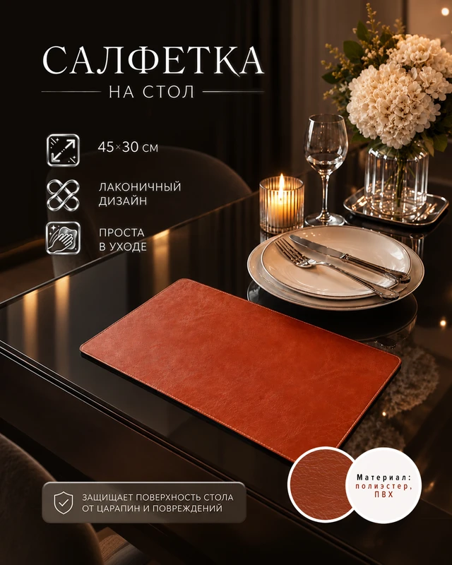 Салфетка на стол, O'Kitchen, 45х30 см, в ассортименте