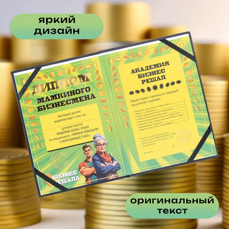 Сувенирный диплом "Розыгрыш", Prank Bank, в ассортименте