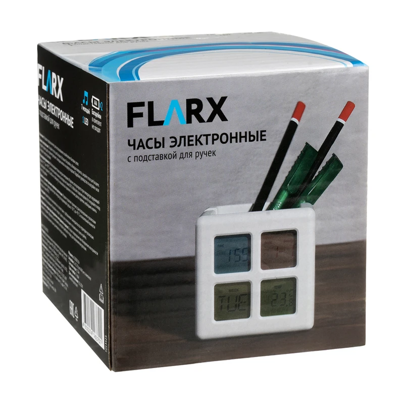 Часы электронные с подставкой для ручек, FLARX