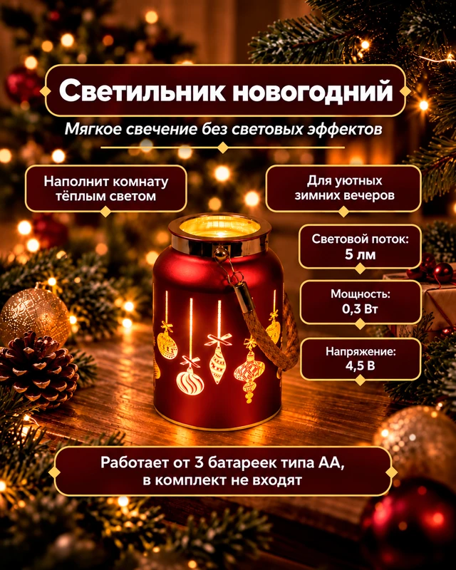 Светильник новогодний, Снежное кружево, в ассортименте