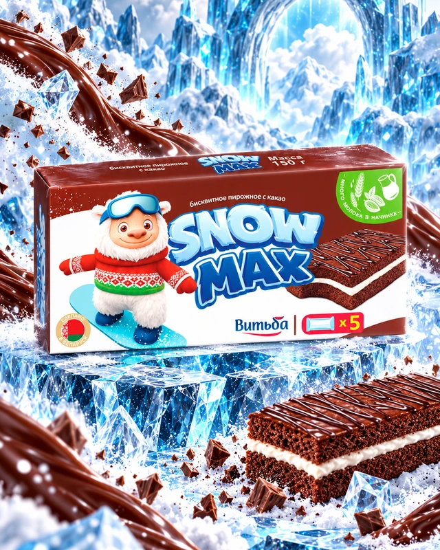 Пирожное бисквитное "Snow Max", Витьба, с какао, 150 г