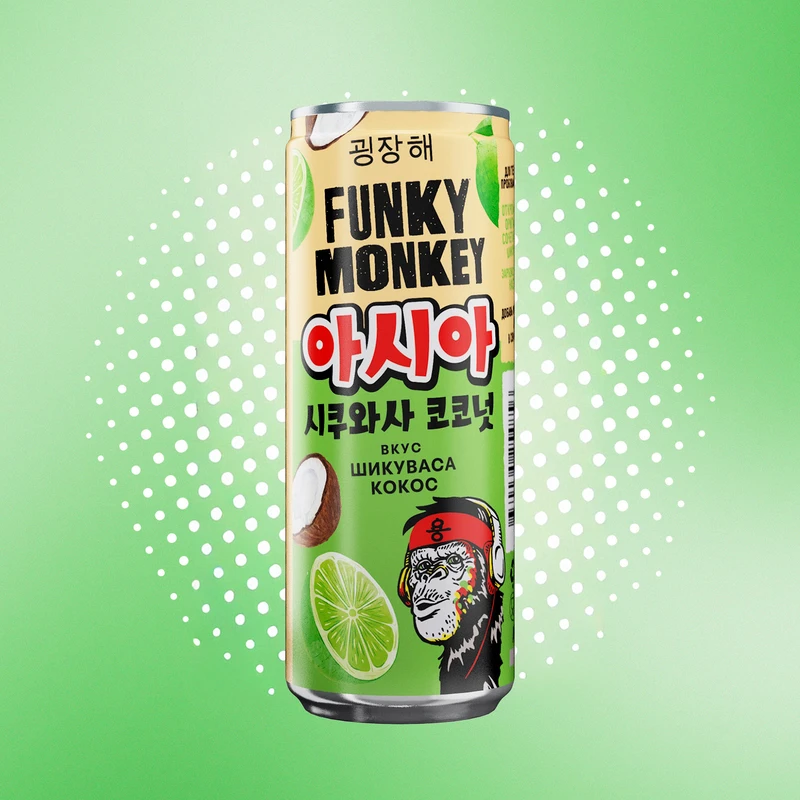 Напиток газированный, Funky Monkey, безалкогольный, 0,33 л, в ассортименте