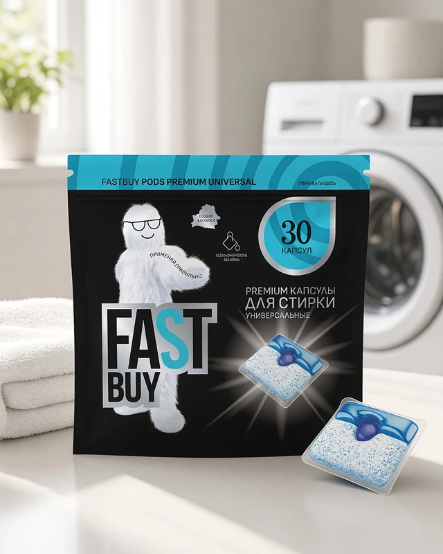 Капсулы для стирки, FASTBUY Premium, универсальные, 30 шт.