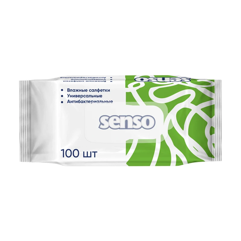 Салфетки влажные, Senso, антибактериальные, 100 шт.