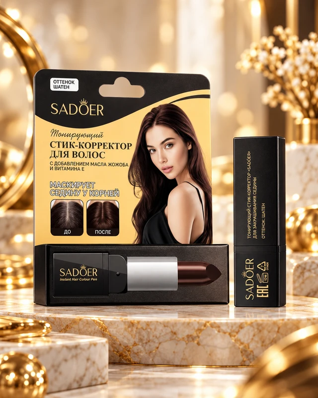 Стик-корректор для волос тонирующий, SADOER, 3,8 г, в ассортименте