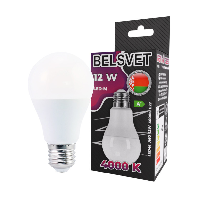 Лампа светодиодная LED-M A60, 12 Вт, Belsvet