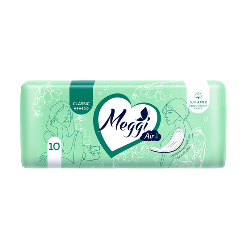 Гигиенические прокладки "Classic", Meggi, 10 шт.