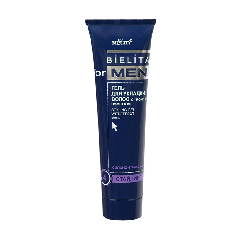 Гель для укладки волос "for MEN", Bielita, с "мокрым" эффектом, 100 мл