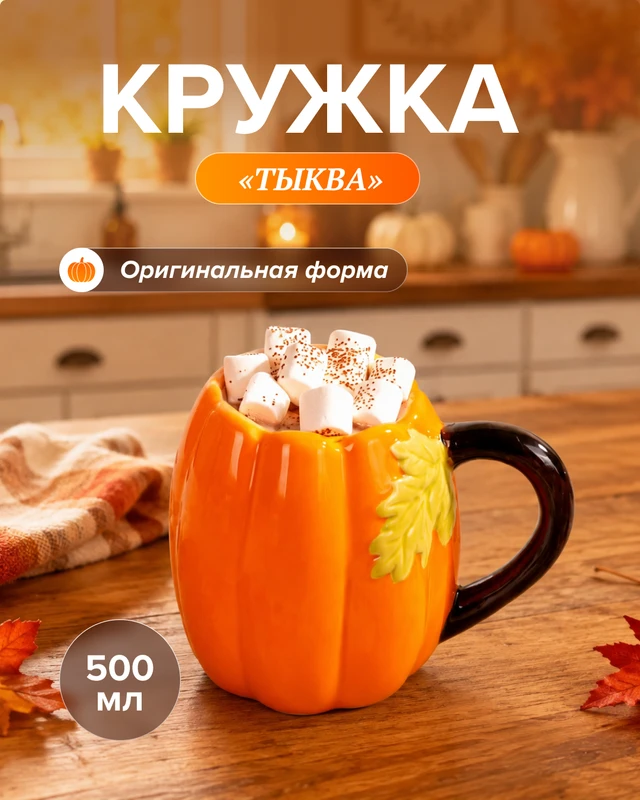 Кружка "Тыква", 500 мл, в ассортименте