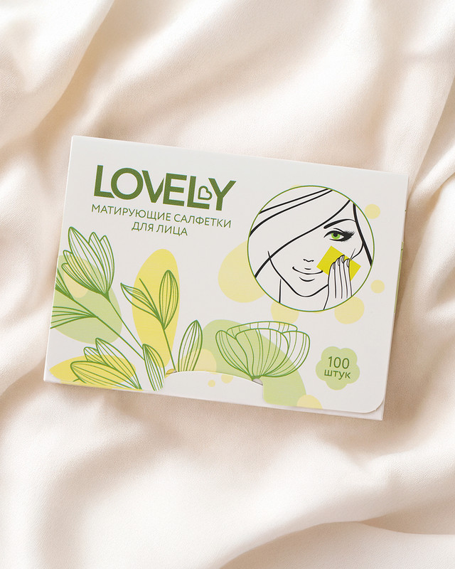 Матирующие салфетки для лица, Lovely, 100 шт.