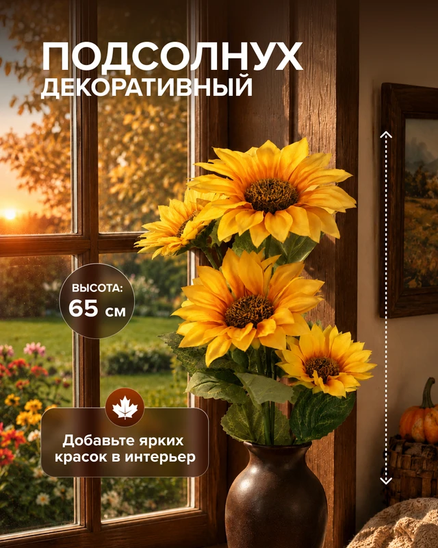Подсолнух декоративный, 65 см