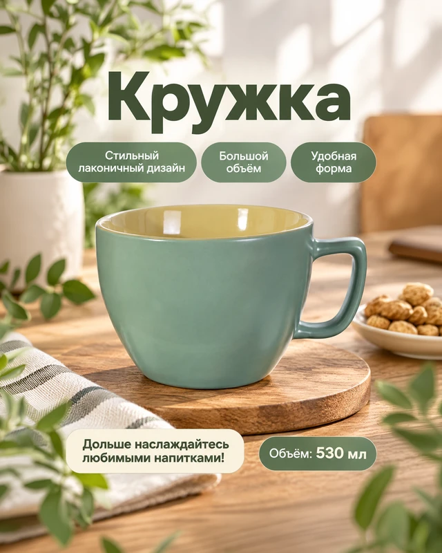 Кружка, O'Kitchen, 530 мл, в ассортименте