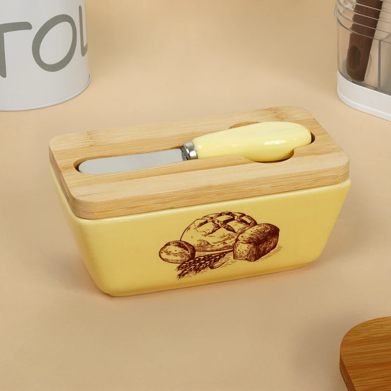 Маслёнка с ножом для масла, O'Kitchen, 15х9 см, в ассортименте