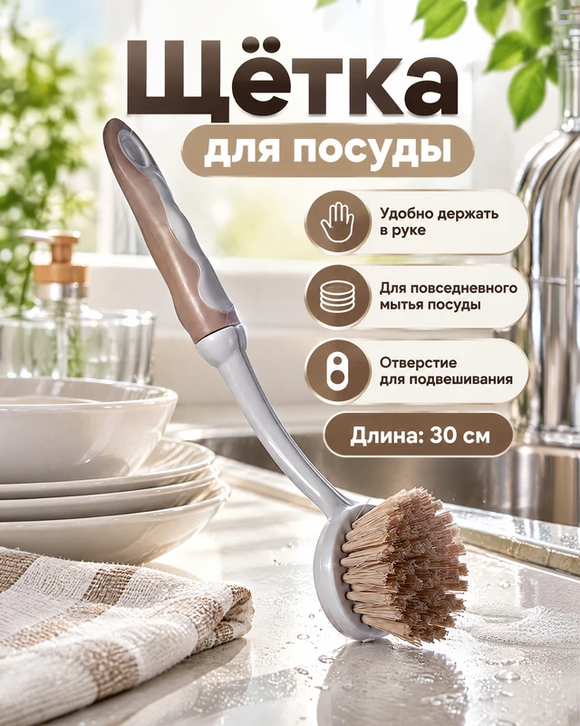 Щётка для посуды, BonHome, 30 см, в ассортименте