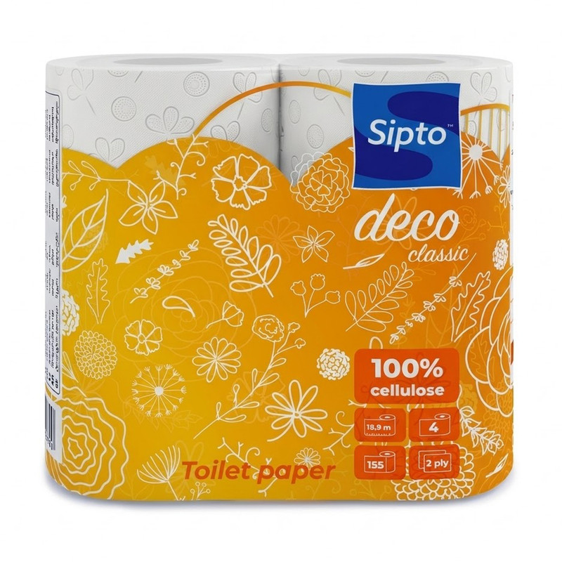 Туалетная бумага "Deco Aroma", Sipto, 2 слоя, 4 рулона, в ассортименте