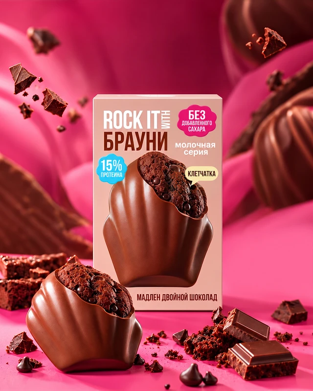 Бисквит протеиновый "Брауни мадлен", ROCK IT WITH, 30 г, в ассортименте