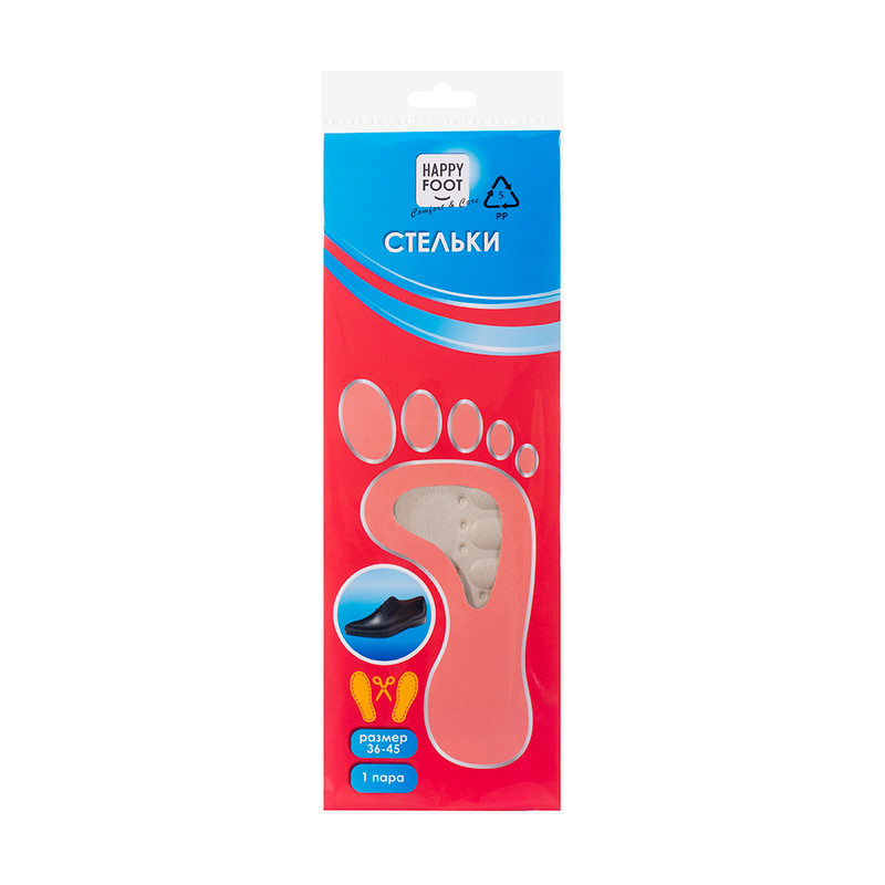 Стельки, Happy Foot, 1 пара, в ассортименте