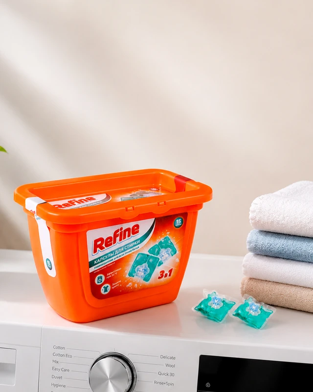 Капсулы для стирки, Refine, 15 шт., в ассортименте