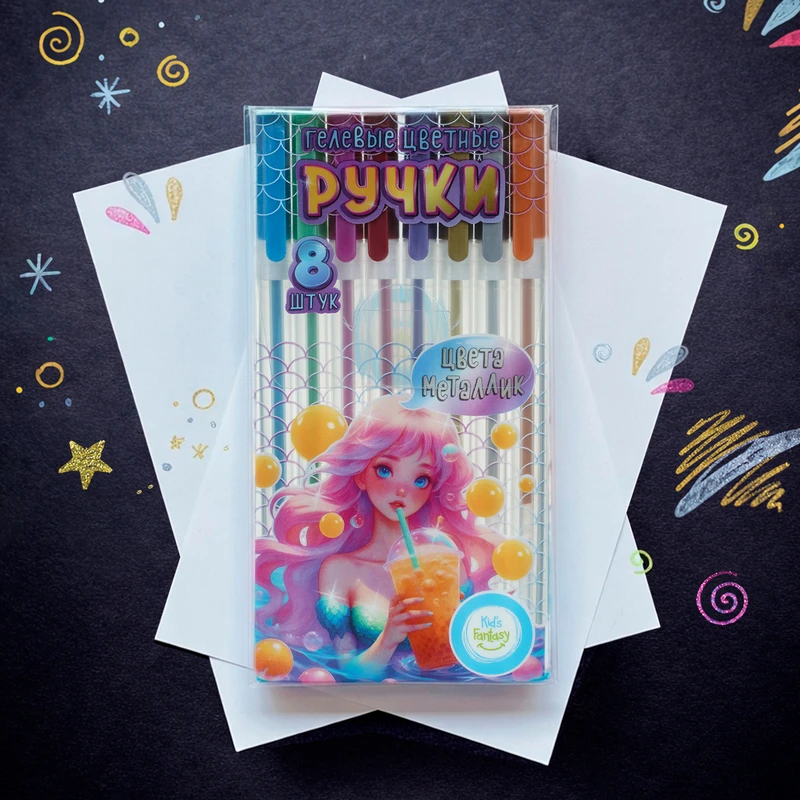 Набор цветных гелевых ручек, Kid’s Fantasy, 8 шт., в ассортименте