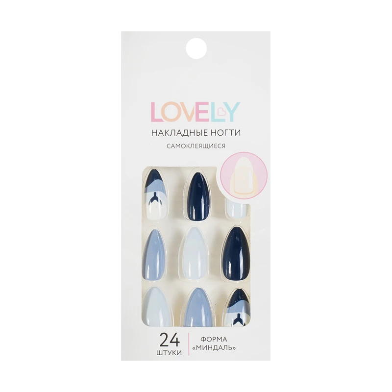 Набор накладных самоклеящихся ногтей, Lovely, 24 шт., в ассортименте