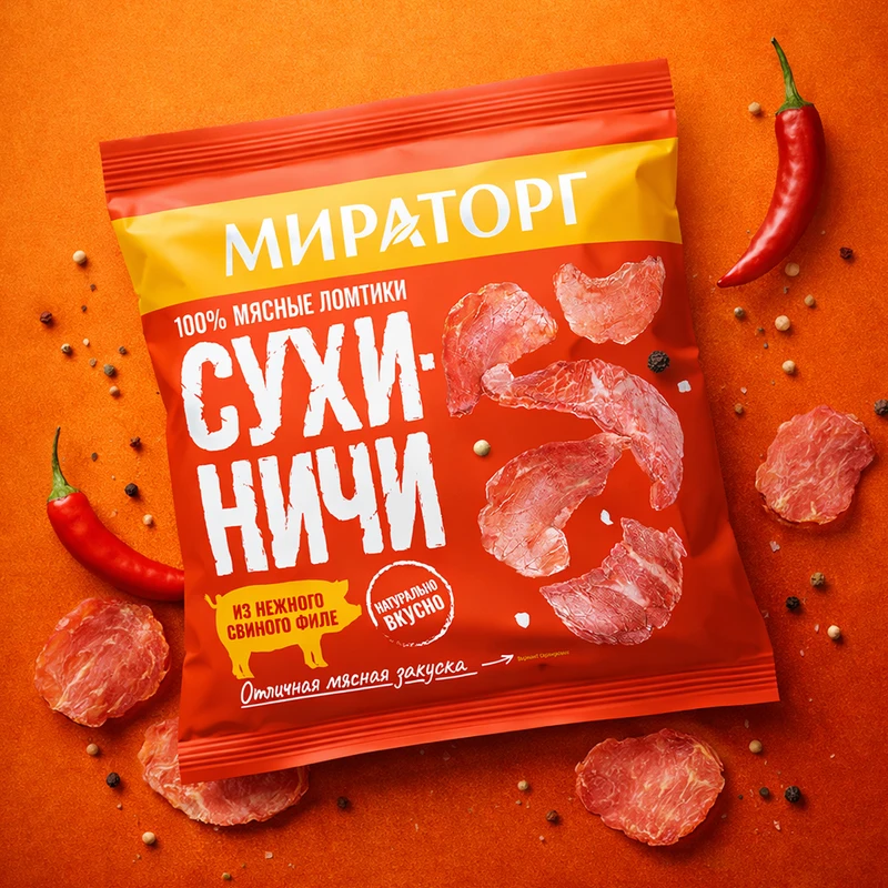 Мясные снеки "Сухиничи", МИРАТОРГ, из свинины, 40 г