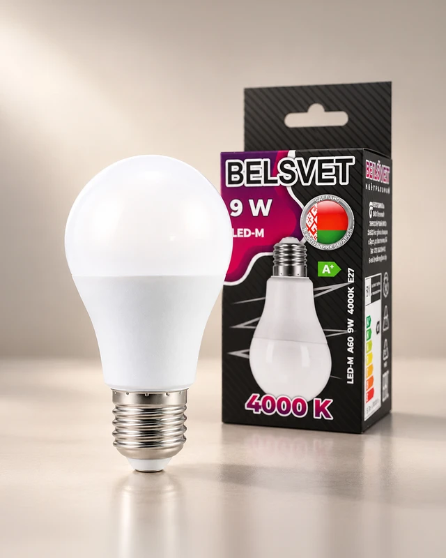 Лампа светодиодная LED-M A60, Belsvet, 9 Вт, Е27