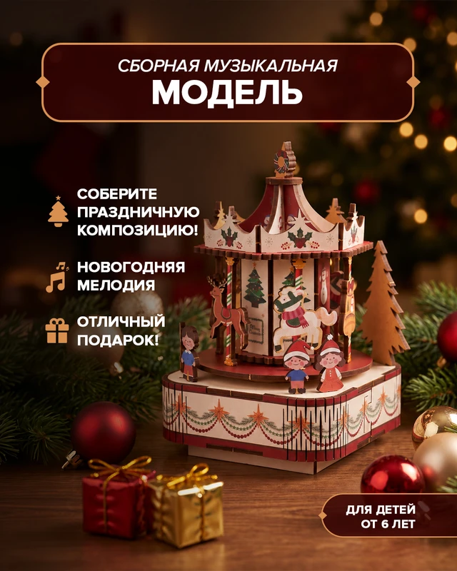 Сборная музыкальная модель, Снежное кружево, в ассортименте