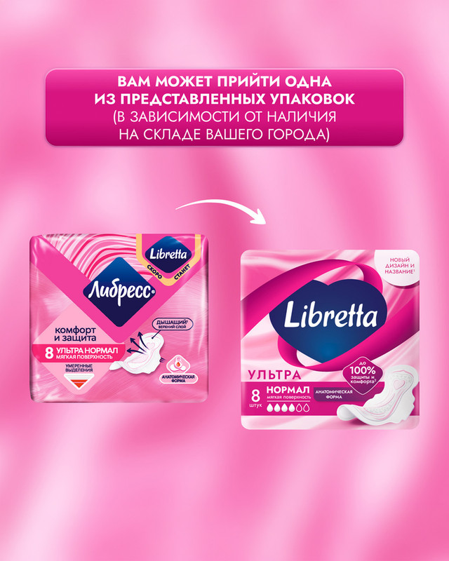 Прокладки "Ультра Нормал", Libretta, 8 шт.