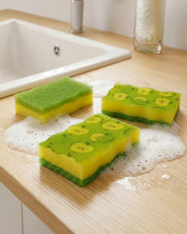 Губки для мытья посуды, BonHome, 3 шт., в ассортименте