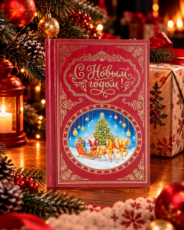 Открытка новогодняя, в ассортименте