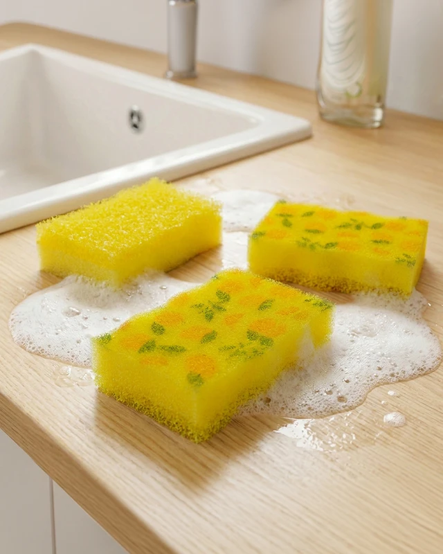 Губки для мытья посуды, BonHome, 3 шт., в ассортименте