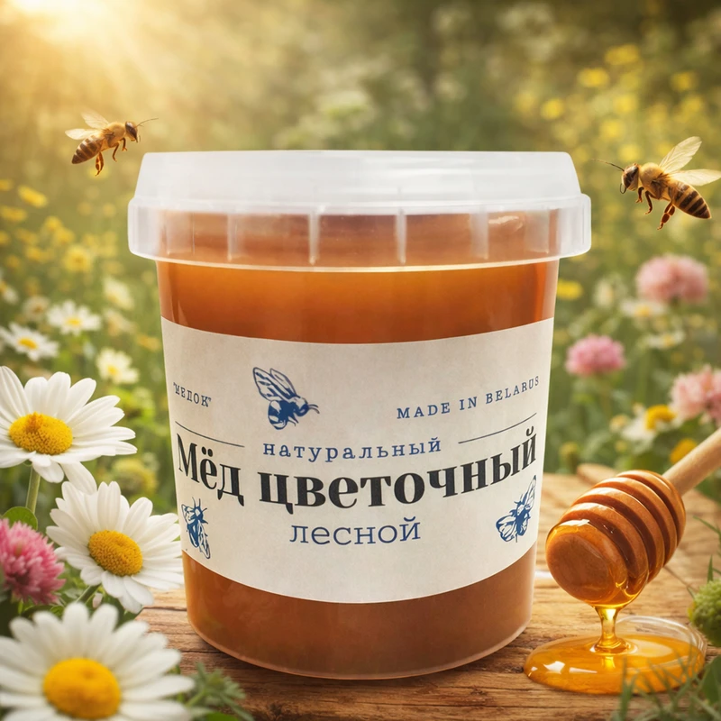 Натуральный цветочный мёд "Лесной", Медок, 200 г