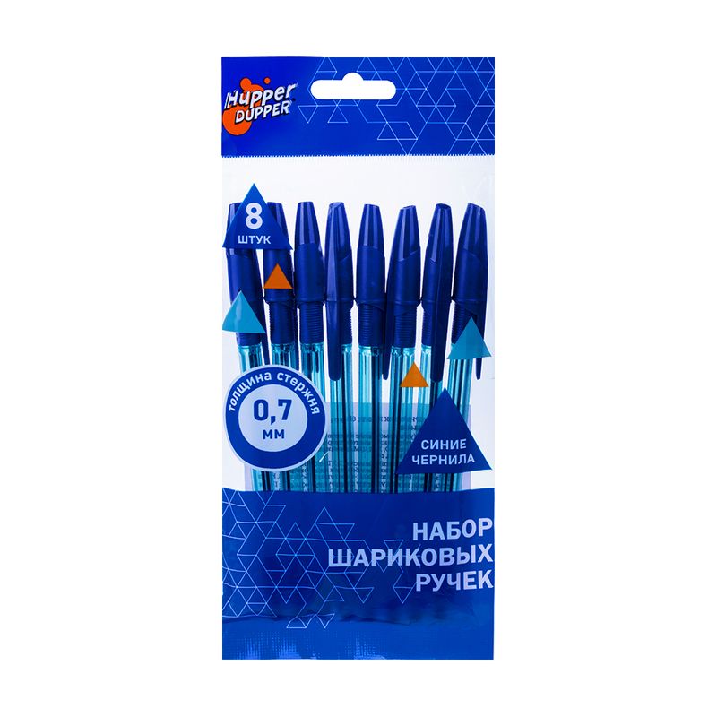 Набор шариковых ручек, Hupper Dupper, 8 шт., в ассортименте